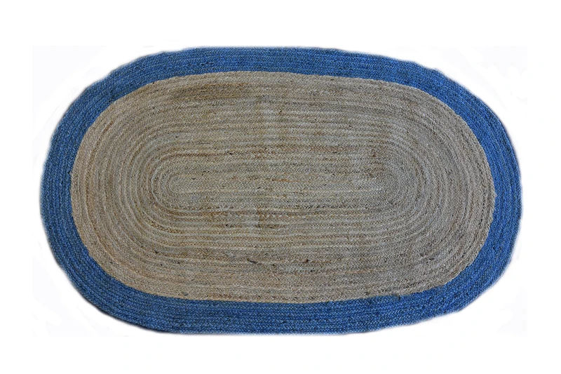 Roberta 59 Oval Natural/Blue 120 x 180 cm - Image 1