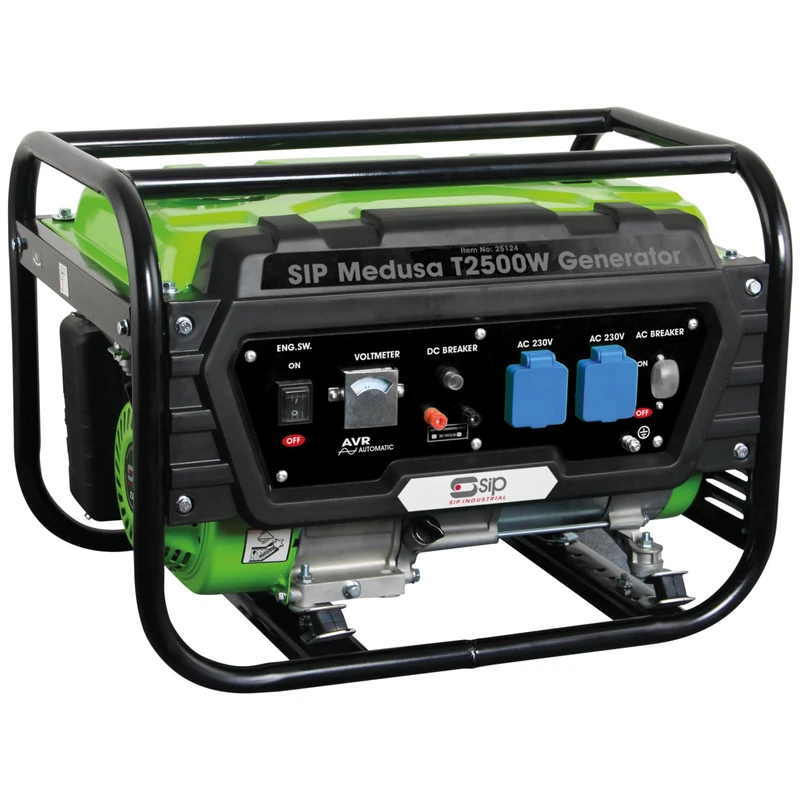 SIP MEDUSA T2500W Petrol Generator 2200W 7hp 212cc 4 Stroke Engine, 15L Fuel Tank