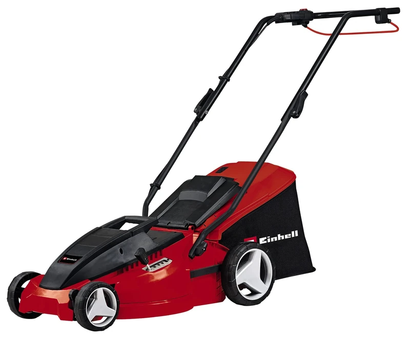 Einhell petrol lawn mower GC-PM 40/2 (2 kW, 1 cylinder, 4-stroke engine, displacement 132 cm³, 45 L collection sack with fill level indicator, cutting width 40 cm, recommended up to 800 m²)