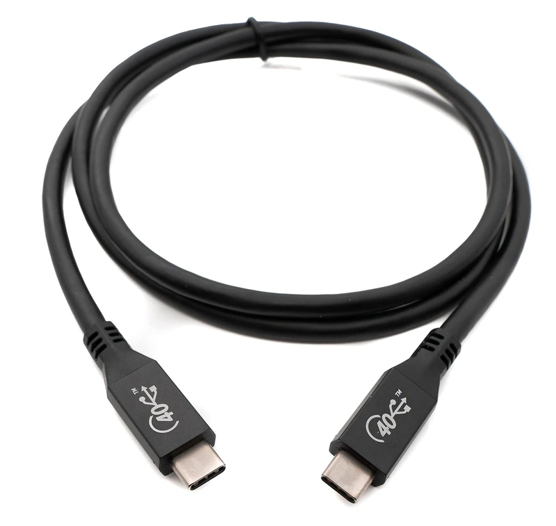 System-S USB4 Cable 100cm Type C Male to Male 40Gbps Adapter in Black - Image 1