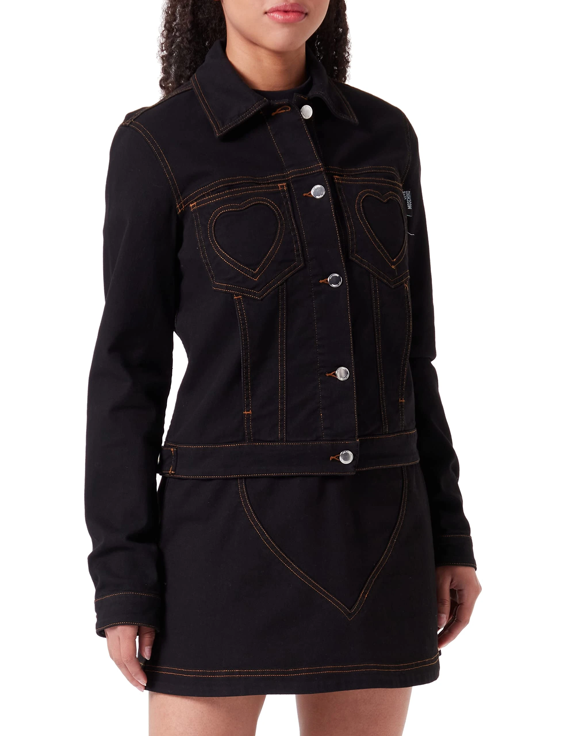 Love Moschino Women's Trucker Jacket, Black, 40