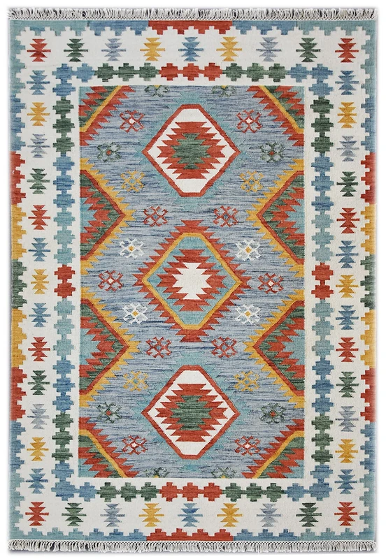 Peru 1303 Blue/Multi 120 x 180 cm - Image 1