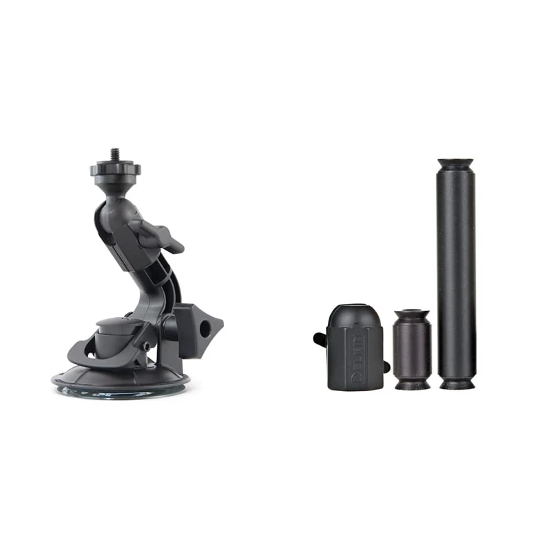 Delkin Devices Fat Gecko Single Suction Cup Camera Mount, DDMOUNT-MINI & Fat Gecko Extension Kit for Dual Suction/Gator Camera Mounts