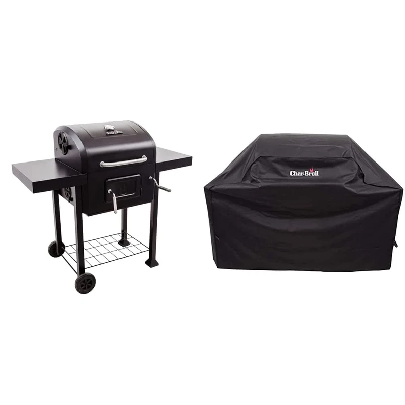 Char-Broil 140724 2600 - Performance Charcoal Barbecue Gill., Black, Medium & 140384-2 Burner Gas Barbecue Grill Cover, Black