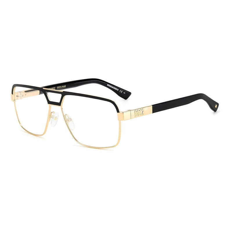 Dsquared D2 0034 2M2/15 BLACK GOLD Eyewear Men's Steel, Standard, 59