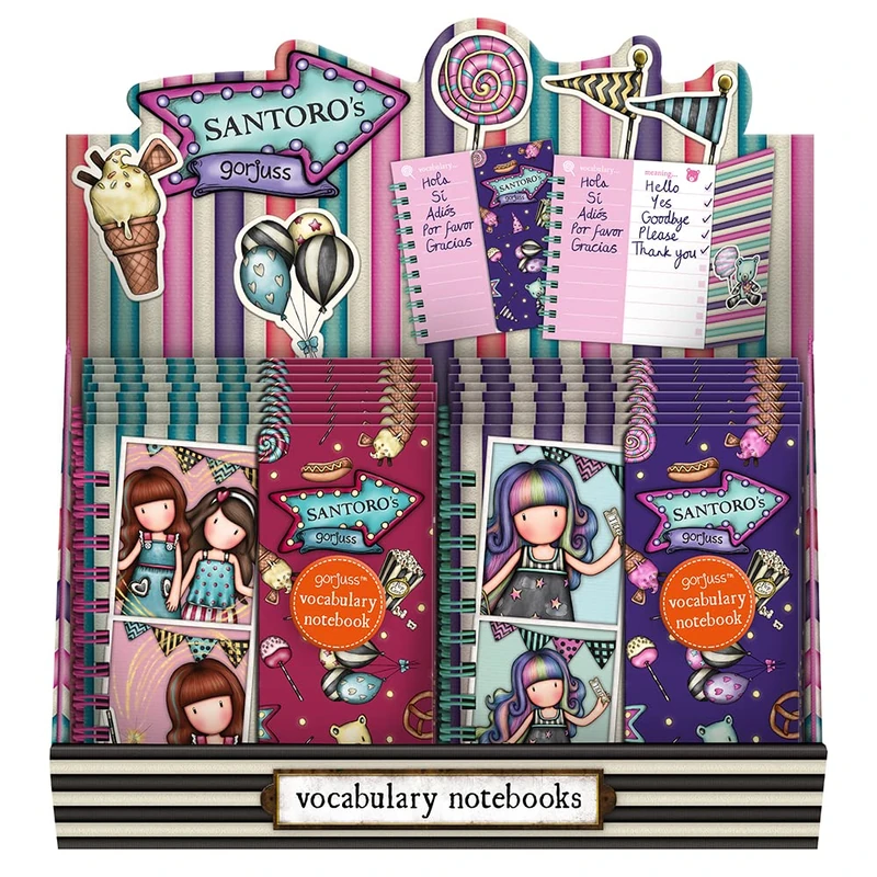 Safta Unisex Kid's Display 16 Assorted Vocabulary Notebooks Gorjuss Fairground Carousel, 315x85x168 Mm, 315x85x168mm, Multicoloured, Estándar - Image 1