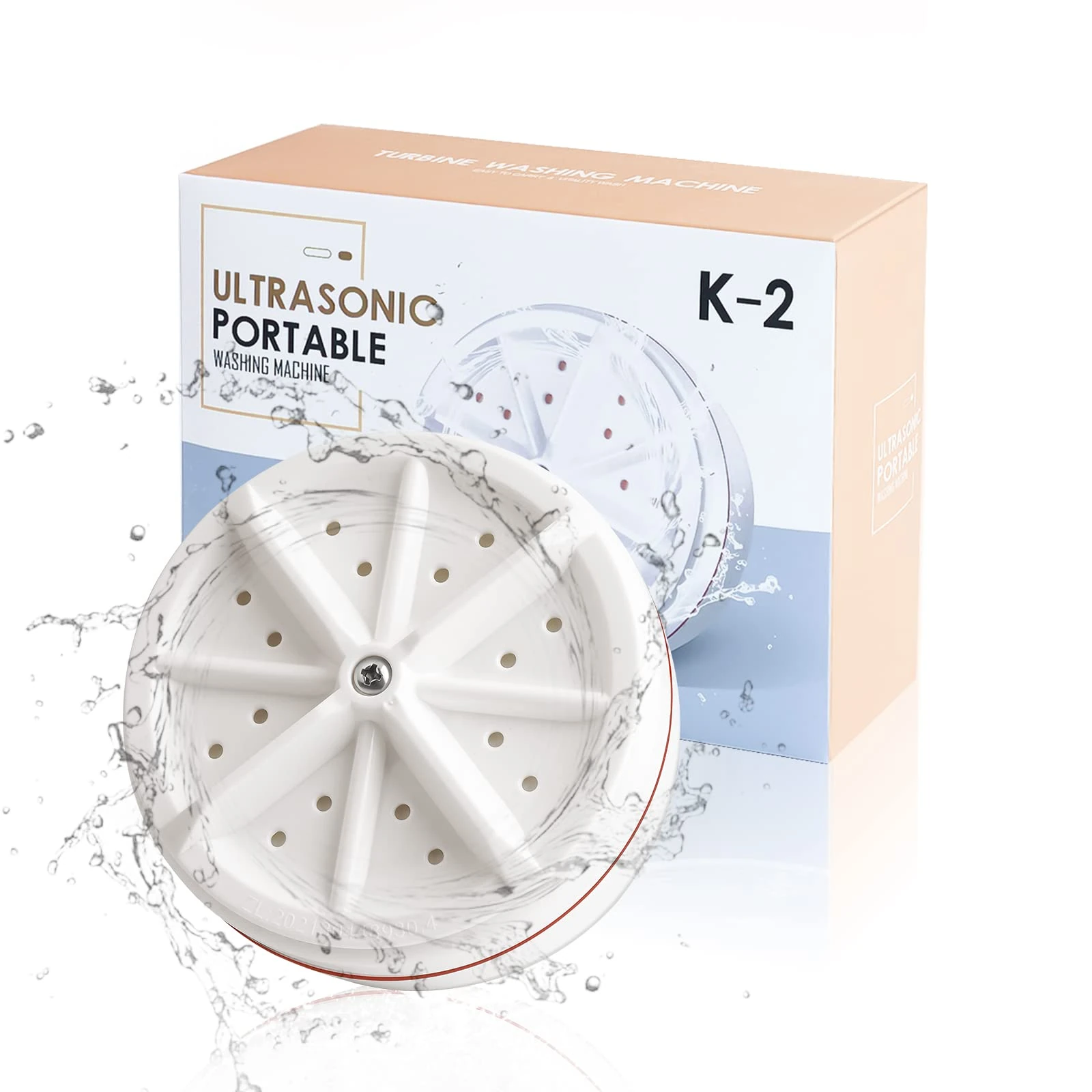 Mini Washing Machine, Portable Ultrasonic Washing Machine, 3 In 1 Lazy Magic Laundry Turbine Removes Dirt Washer with USB Powered for Home Travel Business Camping RV Trip, White1