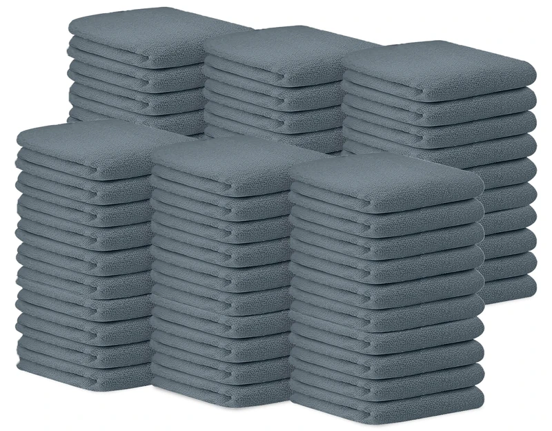 Avalon Towels Terry Cleaning Rags Value Pack of 60, 36 x 43 cm, Absorbent, Durable and Versatile Cotton Cleaning Cloths, Terry Cloths, Reusable Shop Cloths, Grey