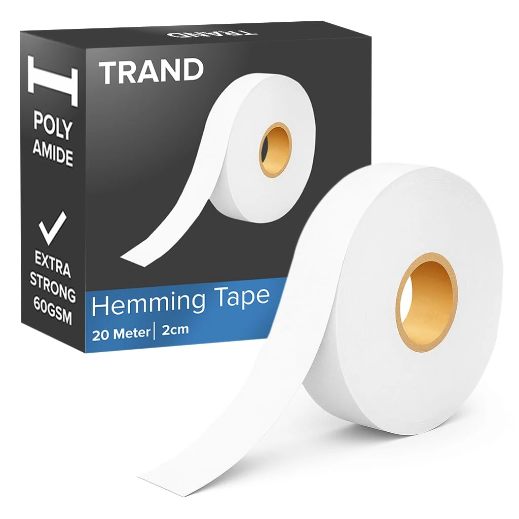 TRAND® Hemming Tape 20 Metres I Wonder Web Iron On Extra Strong Hemming Tape For Trousers, Curtains & Clothes, Strong Adhesive Iron On Hem Tape, wonderweb Hemming Web, NO SEWING REQUIRED