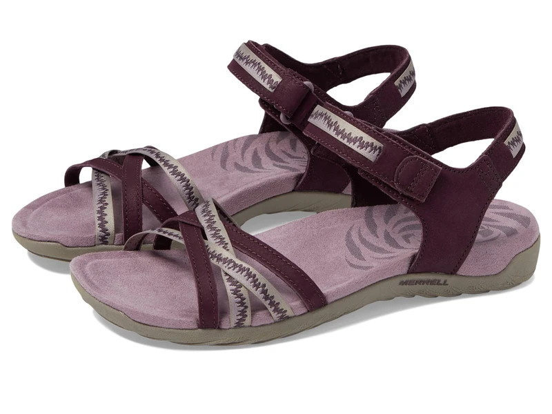 Merrell Women's Terran 3 Cush Cross Sandal, Burgundy, UK 3