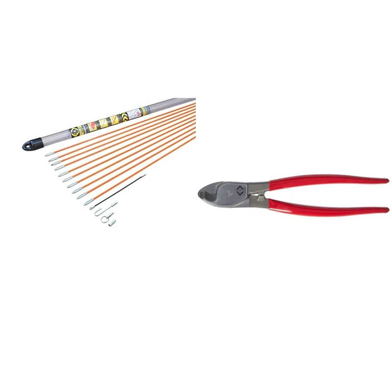 C.K T5410 Mighty Cable Rod Set, Set of 14 Pieces & 3963 Cable Cutter 210mm