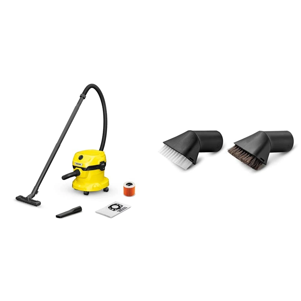 Kärcher Wet & Dry Vacuum Cleaner WD 2 Plus, blowing function, power: 1000w, plastic container: 12 le 2.863-221.0 Suction Brush Set
