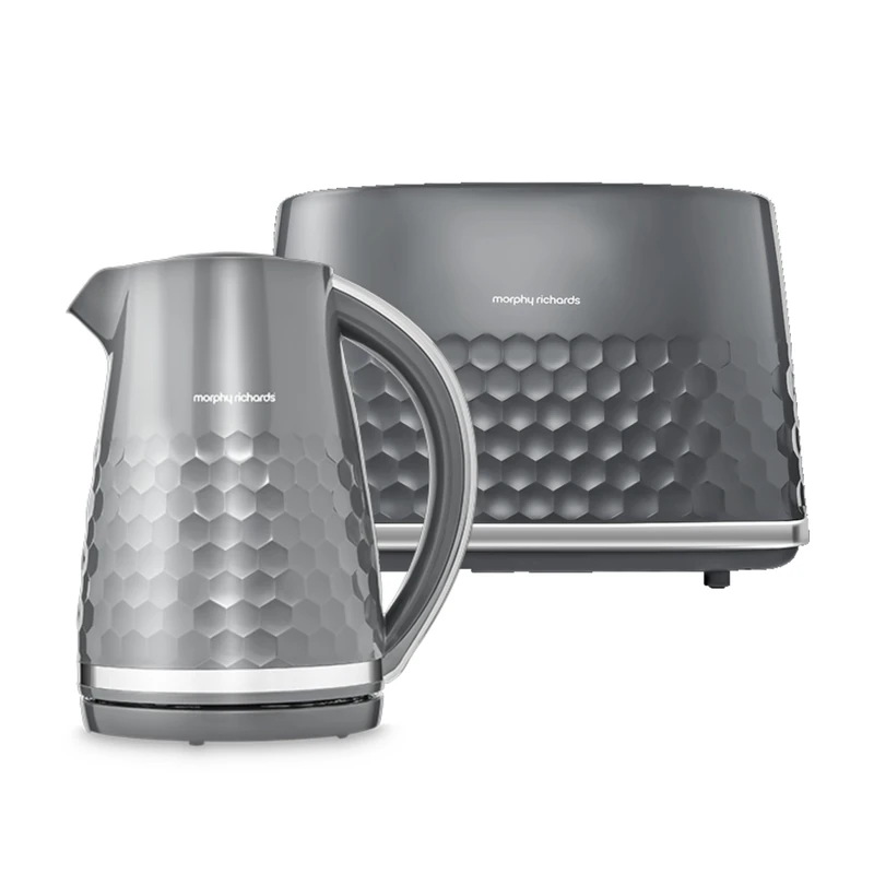 Morphy Richards 220033 Hive Toaster Grey & 108273 Hive Kettle Grey - Image 1
