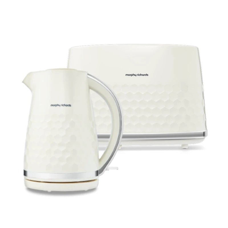 Morphy Richards Hive Kettle and Toaster Set, 1.5L Fast Boil Easy Fill Hive Kettle, 2 Slice Variable Browning Hive Toaster, Matching Set, 3KW/850W, Cream 220032 | 108272