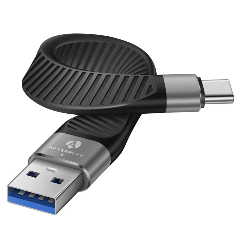 Afterplug Short USB-A to USB-C Cable [14cm], 10Gbps Data for iPhone 17 Series, iPad, Galaxy S25 Series, Tablets, Laptops