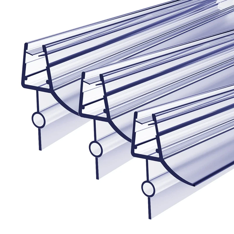 3-Pack Shower Door Seal Strip for 4-6mm Glass,Clear Bath Shower Screen Door Seal Replacement Covers up to 14 mm Gap with 90cm Adjustable Length