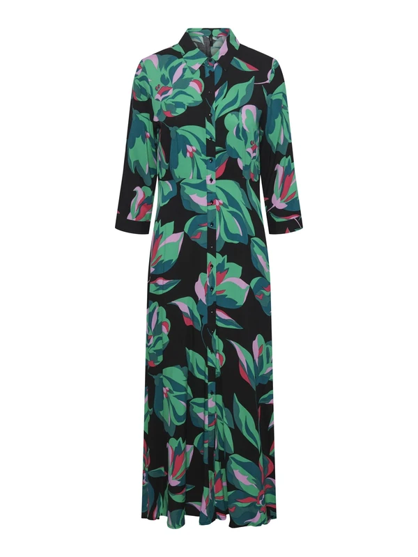 YAS Women's Yassavanna Long Shirt Dress S. Noos Dress, Black 3, S