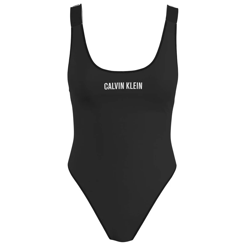 Calvin Klein Women Scoop Back One Piece Swim Suit Modern, Black (Pvh Black), S