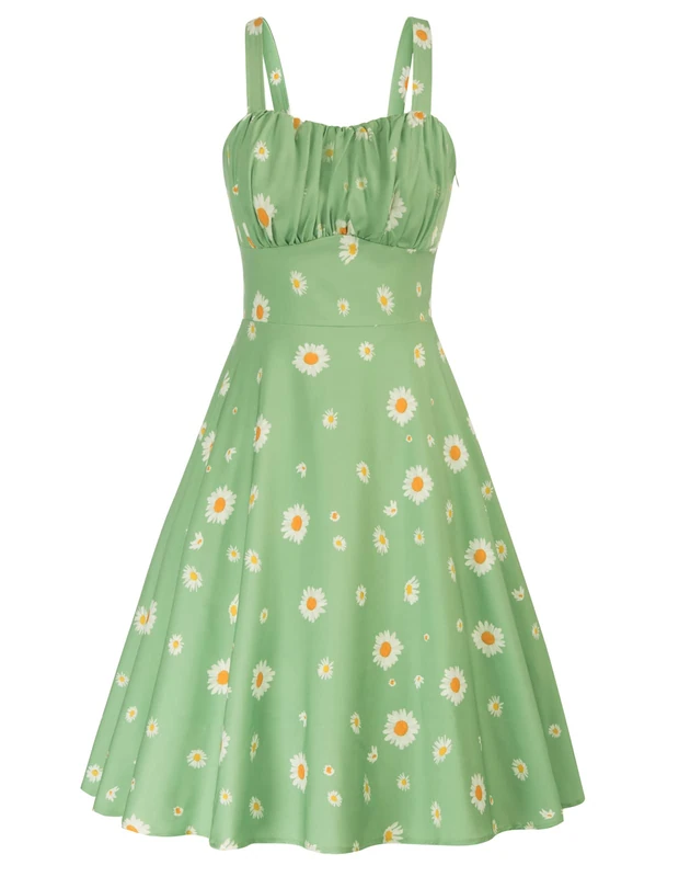 Belle Poque Dress, Sage Green Daisy, L