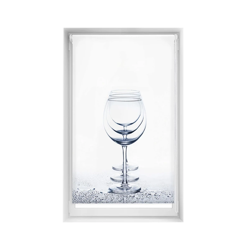 Blindecor Easy Blackout Roller Blind, No Drilling Required, Digital Print, Crystal, 90 x 150 cm (width x height), Fabric Dimensions 87 x 145 cm, Thermal Roller Blind