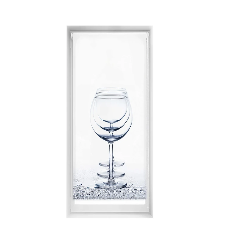 Blindecor Easy Blackout Roller Blind, No Drilling Required, Digital Print, Crystal, 60 x 150 cm (width x height), Fabric Dimensions 57 x 145 cm, Thermal Roller Blind - Image 1