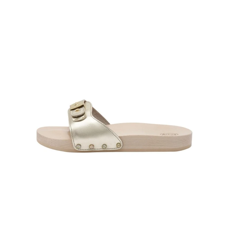 Scholl Women's Pescura Flat Sandal, Platinum Gold, 4 UK