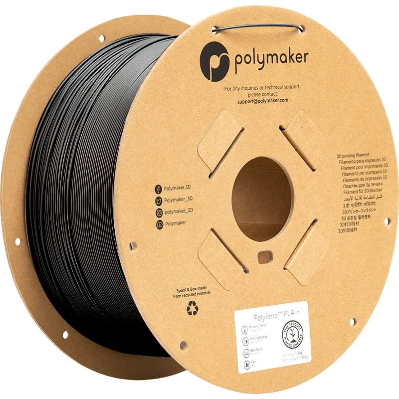 Polymaker PolyTerra PLA + - Black - 1.75mm - 3kg