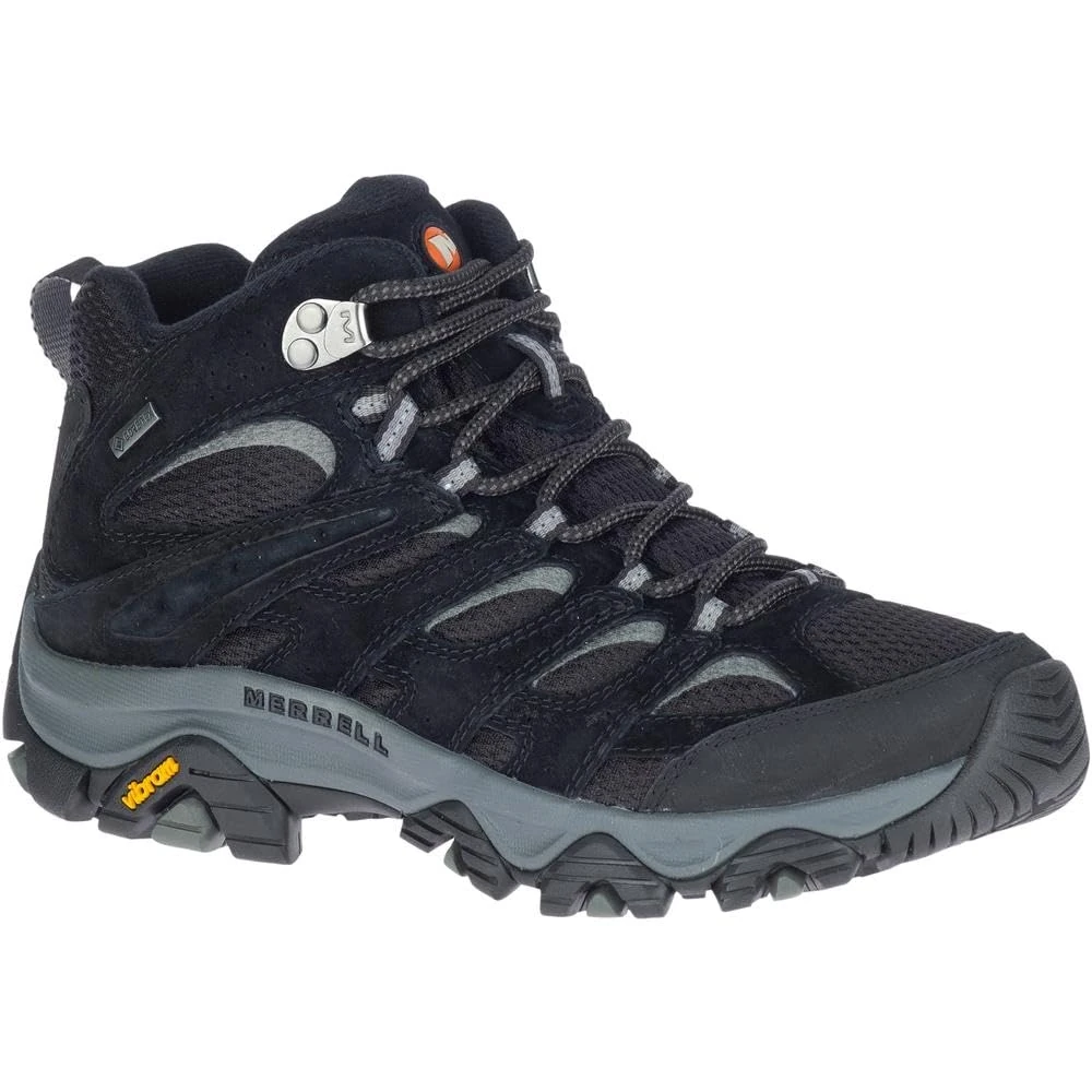 Merrell Women's Moab 3 Mid GTX Waterproof Walking Boot, Black/Grey, UK 3.5