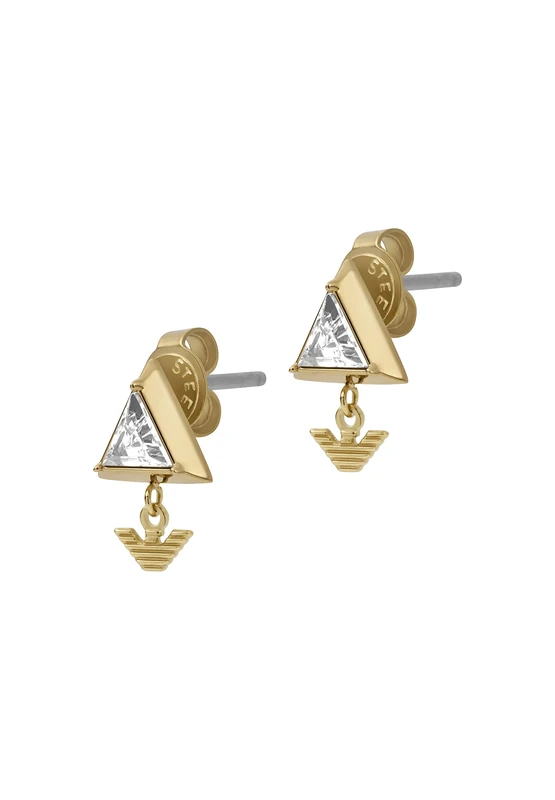 Emporio Armani Earrings for Women Sentimental, Length: 7mm, Width: 8mm Gold Stainless Steel Earrings, EGS2900710