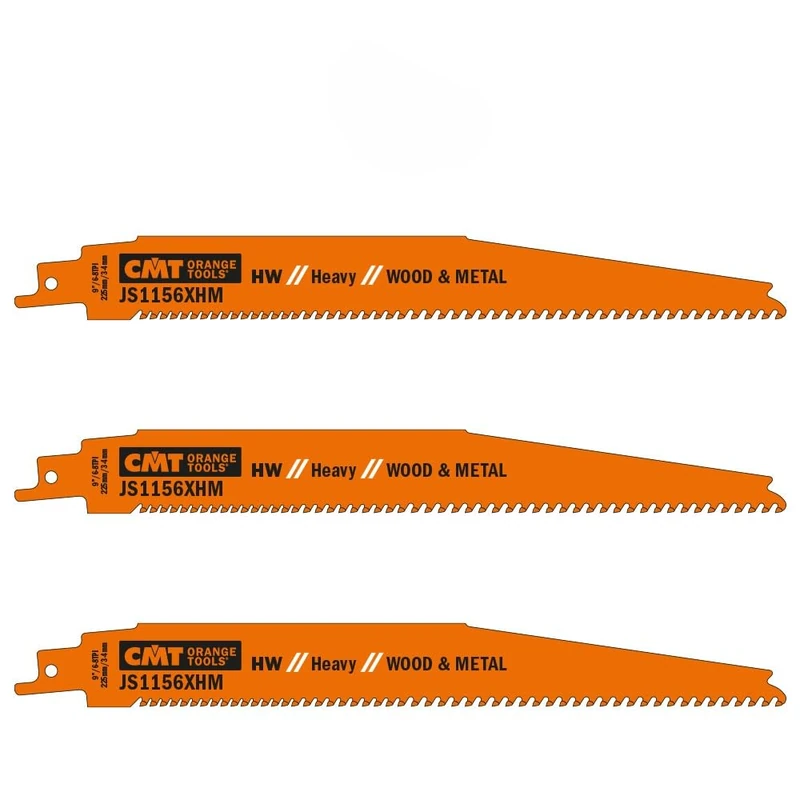 CMT ORANGE TOOLS JS1156XHM-3-3 SABRE SAW BLADES FOR WOOD HM 225x24x1.2 6-8TPI CARBIDE T. - Image 1
