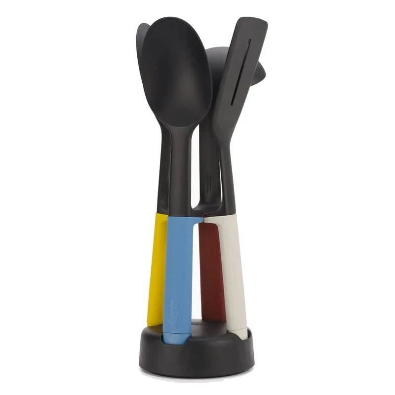 Joseph Joseph Elevate Slim 4-Piece Kitchen Utensil Set, Nylon tool heads with ergonomic, heat-resistant silicone handles - Multicolour