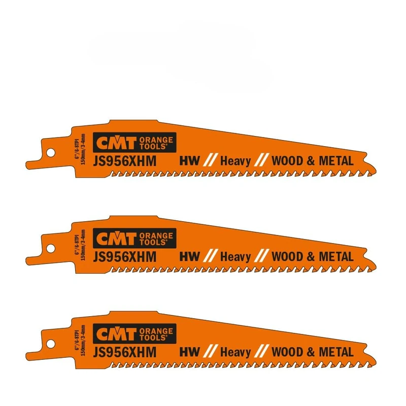 CMT ORANGE TOOLS JS956XHM-3-3 SABRE SAW BLADES FOR WOOD HM 150x24x1.2 6-8TPI CARBIDE T.