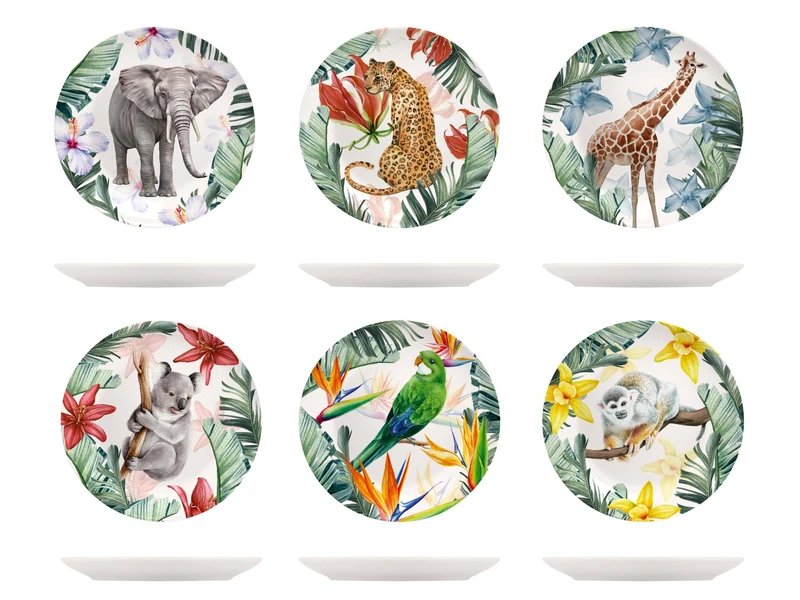 H&H Set of 6 Exotic Fruit Plates 21 cm