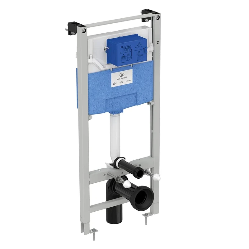 Ideal Standard ProSys Mechanical Wall Hung Toilet Frame and Cistern, 1150mm Height, 120mm Depth, Front Flush Operation, R015367, Blue/Grey/White