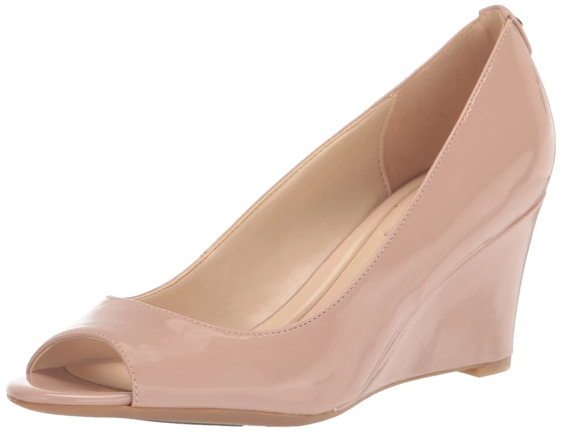 NINE WEST Women's Cape9x9 Wedge Sandal, Barely Nude, 7.5 UK - Image 1