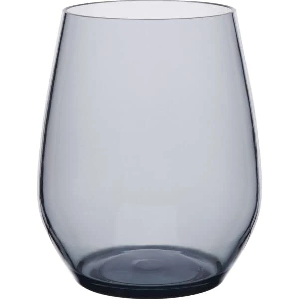 glassFORever Stemless Polycarbonate Tumbler, Plastic Cups, Grey, 0.40 litres, 105 mm Height, 57 mm Diameter, Pack of 24 - Image 1