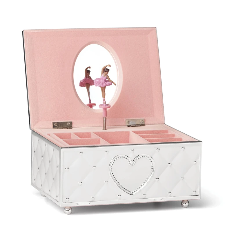 Lenox Childhood Memories Black Ballerina Jewelry Box, Silver/Pink