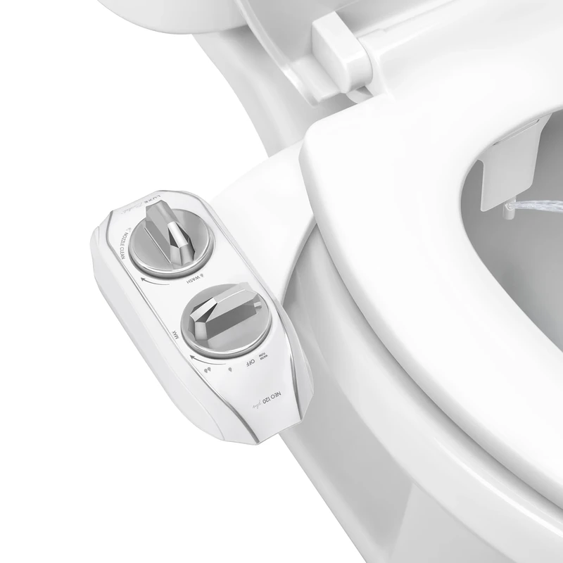 LUXE Bidet NEO 120 Plus – Next-Generation Bidet Toilet Seat Attachment with Innovative EZ-Lift Hinges and 360° Self-Cleaning Mode (Chrome)