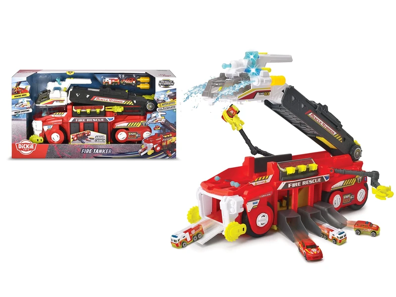 Dickie Rescue Hybrids Fire Tanker - Two die-cast cars accurately scaled included, Clear - Image 1