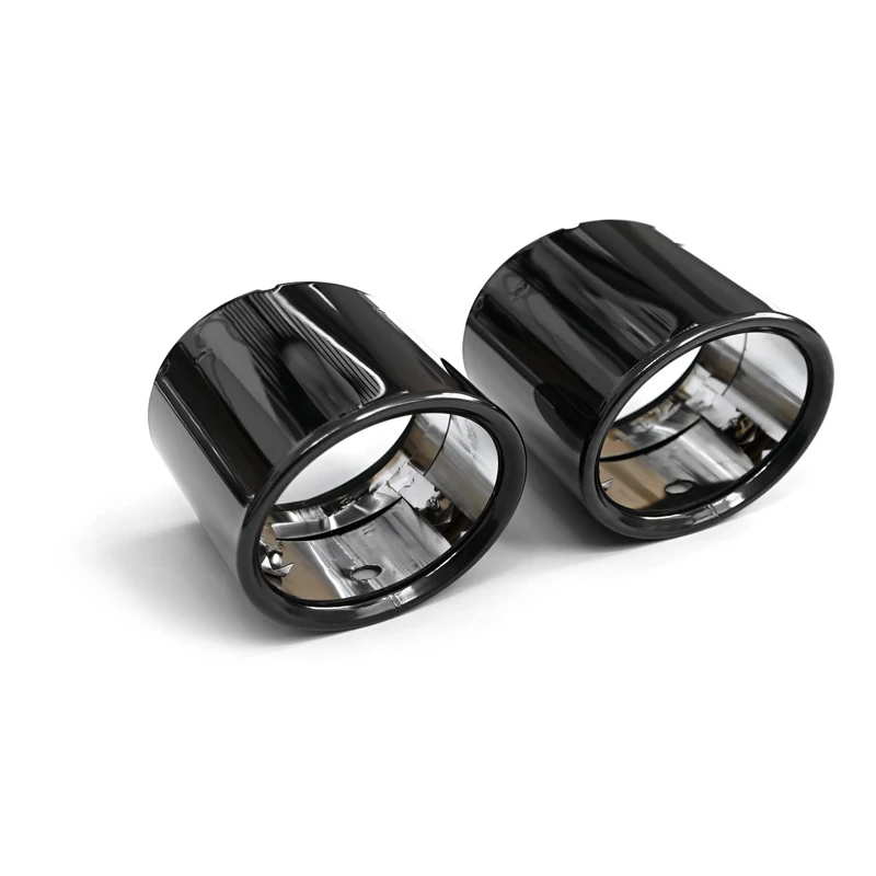 Audi 8Y0071761 Exhaust Trims Sport Tailpipe Trim Black Chrome Plated for Double Tail Pipe Right (PR-Code 0P6)