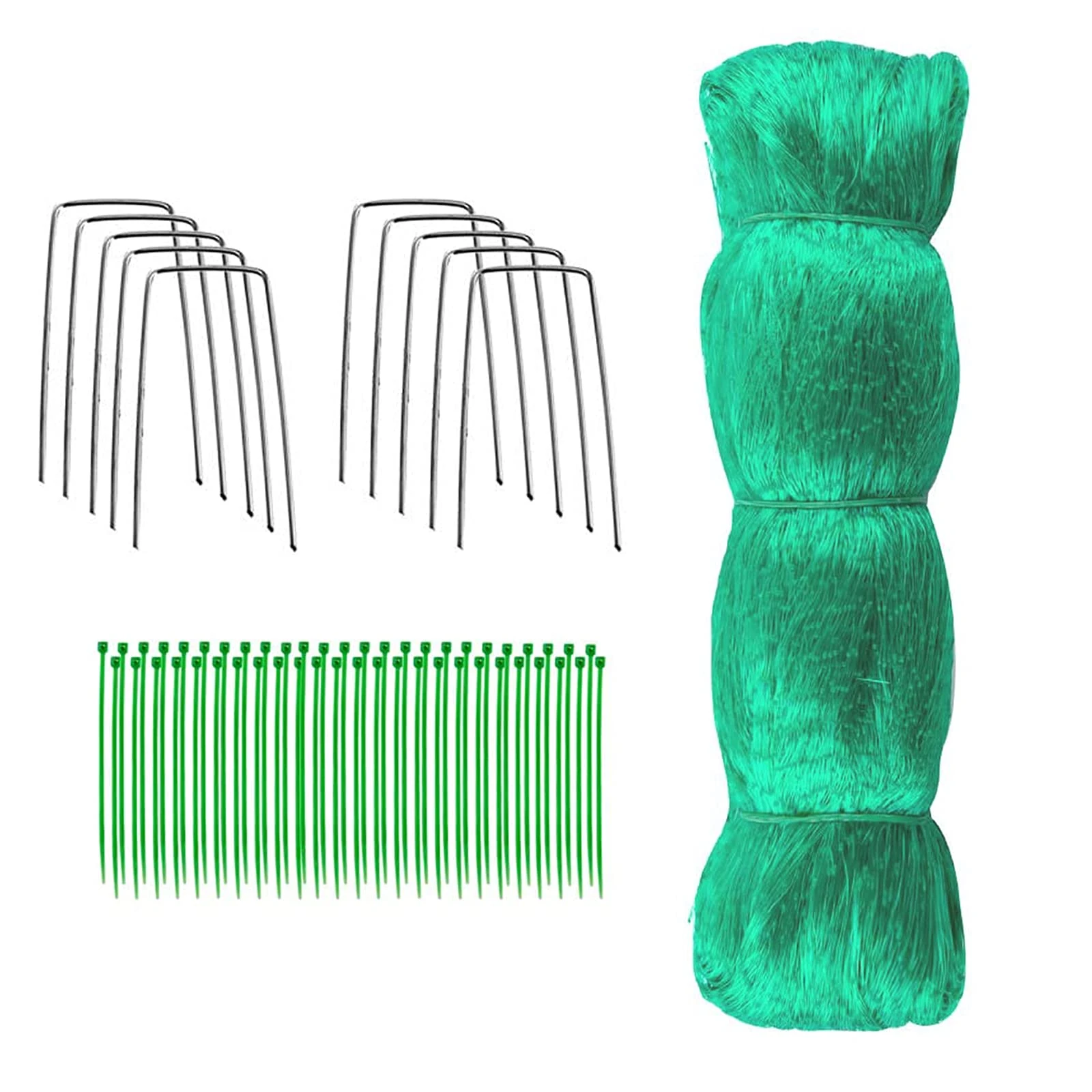 Jsdoin Strawberry Netting, 4x10m Garden Netting for Plants Fruit Patch Grass Seeds Protection Mesh Net with Cable Ties and U-Shaped Garden Pegs, Pond Plant Netting for Protecting