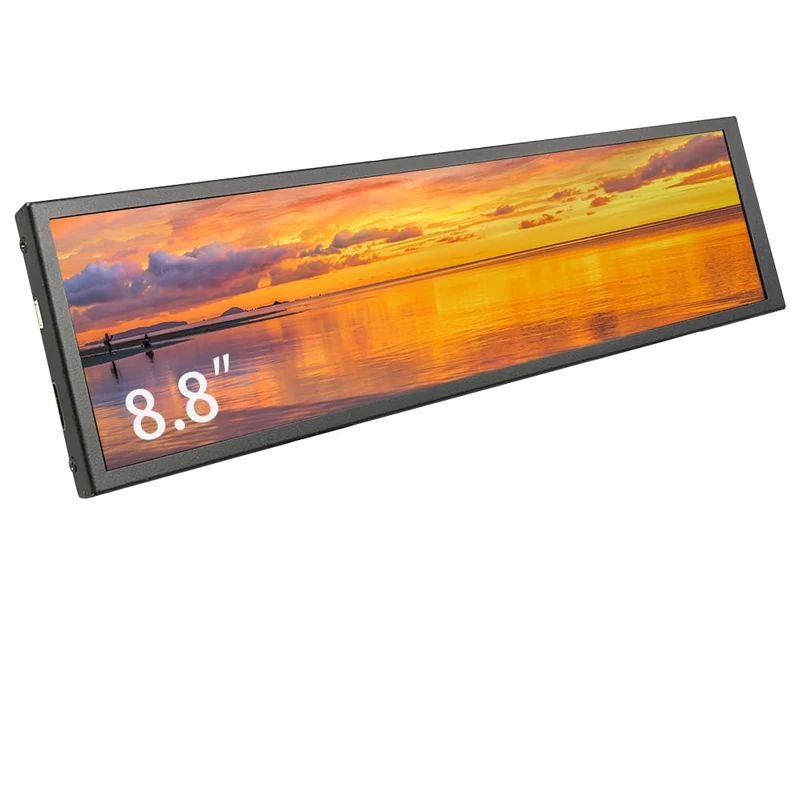 LESOWN 8.8 inch Ultra Wide Monitor Stretched Bar LCD Display Screen 1920x480 Small Widescreen Monitor for RPi AIDAS CPU Monitoring
