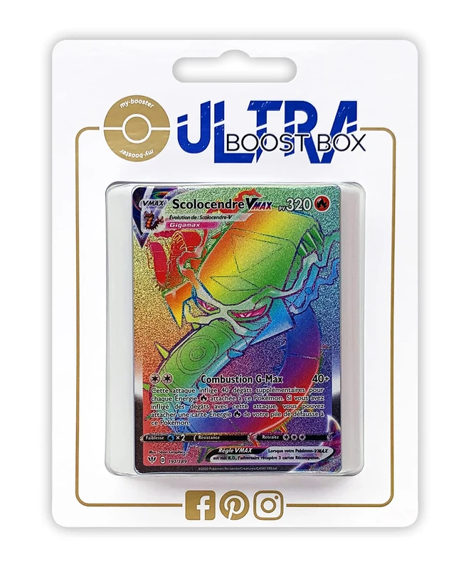 Scolocendre VMAX (Centiskorch VMAX) 191/189 Shiny Rainbow - Ultraboost X Epée et Bouclier 3 Ténèbres Embrasées - Box of 10 Pokemon French Cards