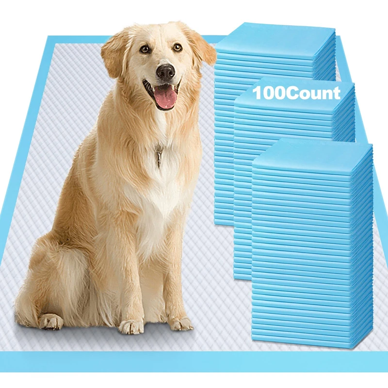 Gimars XXL 100 Counts Thicken 6 Layers Ultra Absorbent Dog Pee Pads Extra Large - Leak-Proof Odor-Control Puppy Training Pads Quick Dry Pee Pads for Dogs