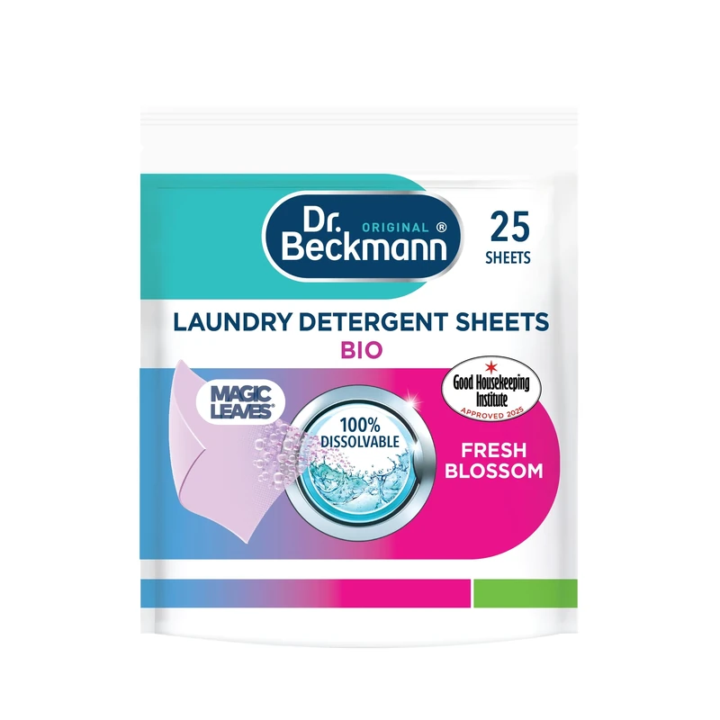 Dr. Beckmann MAGIC LEAVES Laundry Detergent Sheets BIO | Convenient and pre-dosed laundry detergent sheets | Dissolvable climate neutral and easy to use | 25 sheets