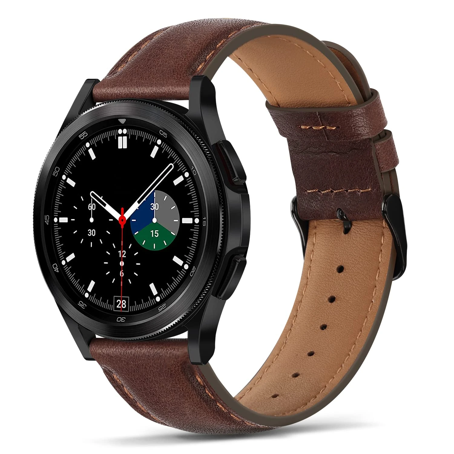 Tasikar 22mm Leather Straps Compatible with Samsung Galaxy Watch 3 45mm/46mm Strap, Genuine Leather Replacement Bracelet Band Compatible with Huawei 3/3 Pro/GT 2, Gear S3, 22mm, Dark Brown