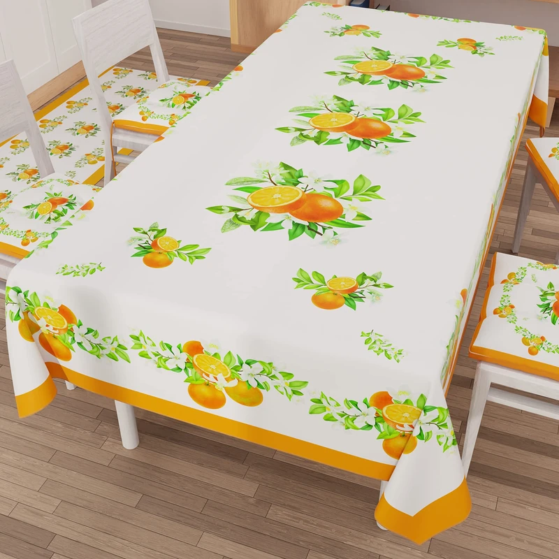 PETTI Artigiani Italiani - Rectangular Tablecloth Kitchen Table Cover Mixed Fruit Design 01 X12 Seats (140 x 240 cm) 100% Made in Italy
