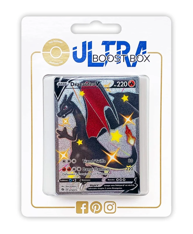Dracaufeu V (Charizard V) 79/73 Full Art Shiny - Ultraboost X Epée et Bouclier 3.5 La Voie du Maître - Box of 10 Pokemon French Cards