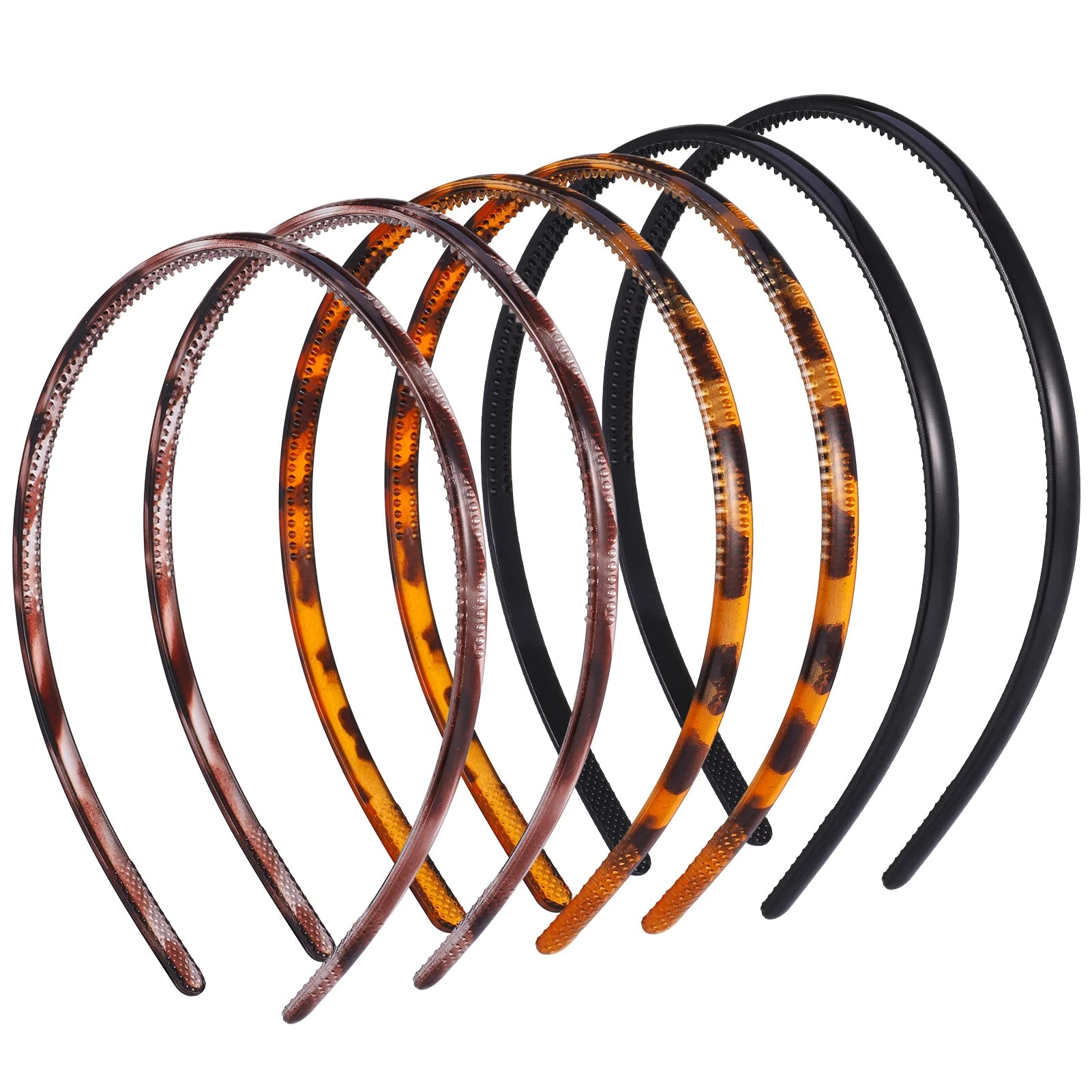 Fuyamp 6 Packs Plastic Headband With Teeth, Hair Bands Alice Band Sharks Tooth Comb Hair Accessories for Women Girls (8mm Wide)