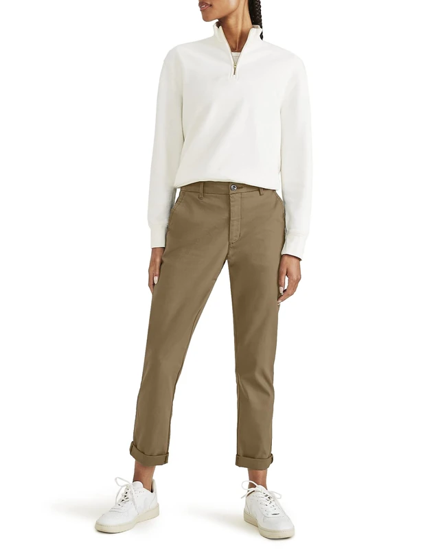DOCKERS Women's Weekend Chino Slim Pants, HARVEST GOLD, 27W Regular